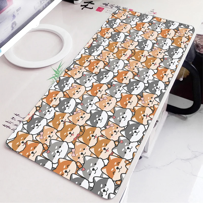 Alfombrilla de ratón antideslizante para ordenador portátil, tapete de escritorio con diseño de perro, gato, oso, Panda, Animal Akita, teclado de oficina, 900x400, 600x300