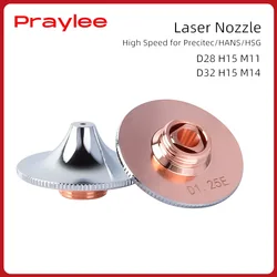 Bocal laser D32 para Precitec, alta velocidade, D28, M11, 3mm, calibre simples, duplo cromado, 0,8-6,0mm, HANS, cabeça de corte de fibra HSG