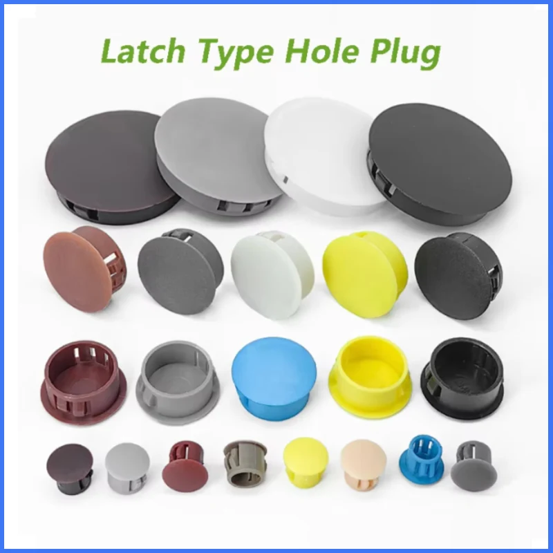 

Black Buckle Type Nylon Plastic Hole Plug Cover, for Profile Pipe Wall Cable Cover Screw Hole Covers Furniture Desk Holes Caps