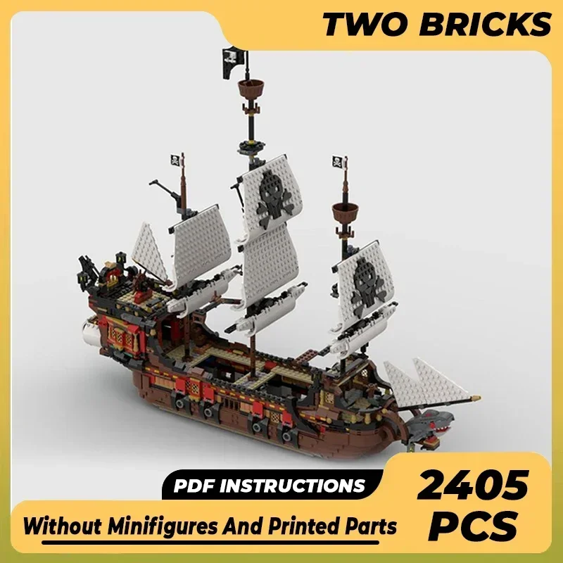 Military Ship Model Moc Building Bricks Pirates Battleship Technology Modular Blocks Gifts Christmas Toys DIY Sets Assembly