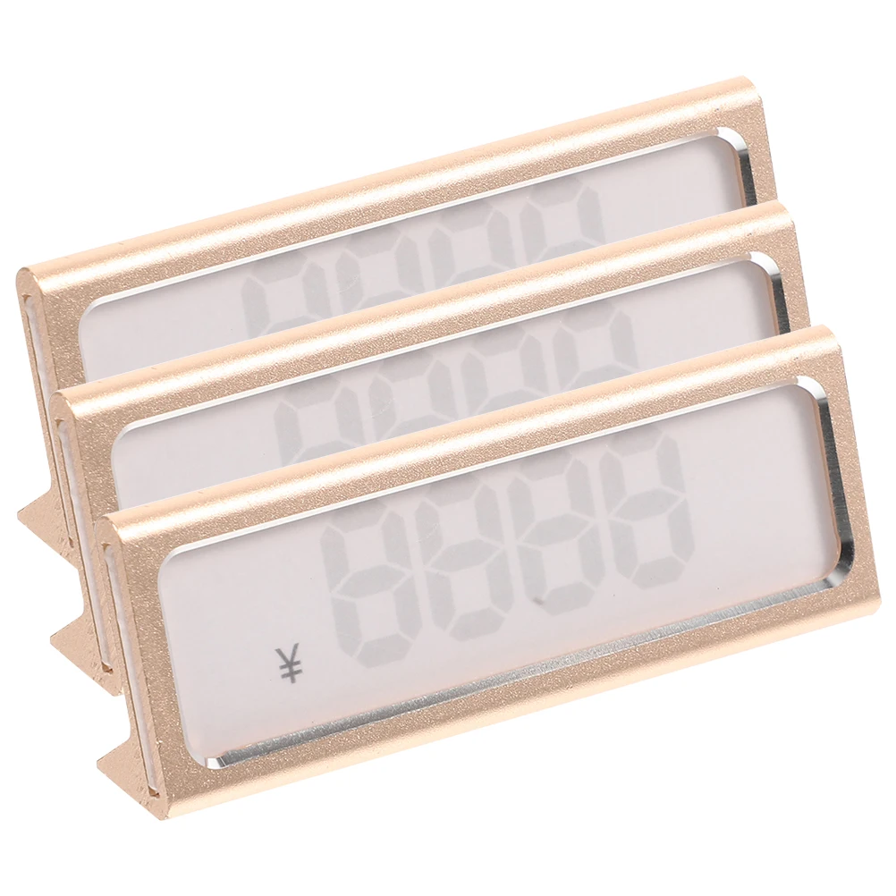 

3pcs Alloy Price Tag Display Board High Transparency Anti-Dust Supermarket Office Label Holders Sign Reusable Clear Durability