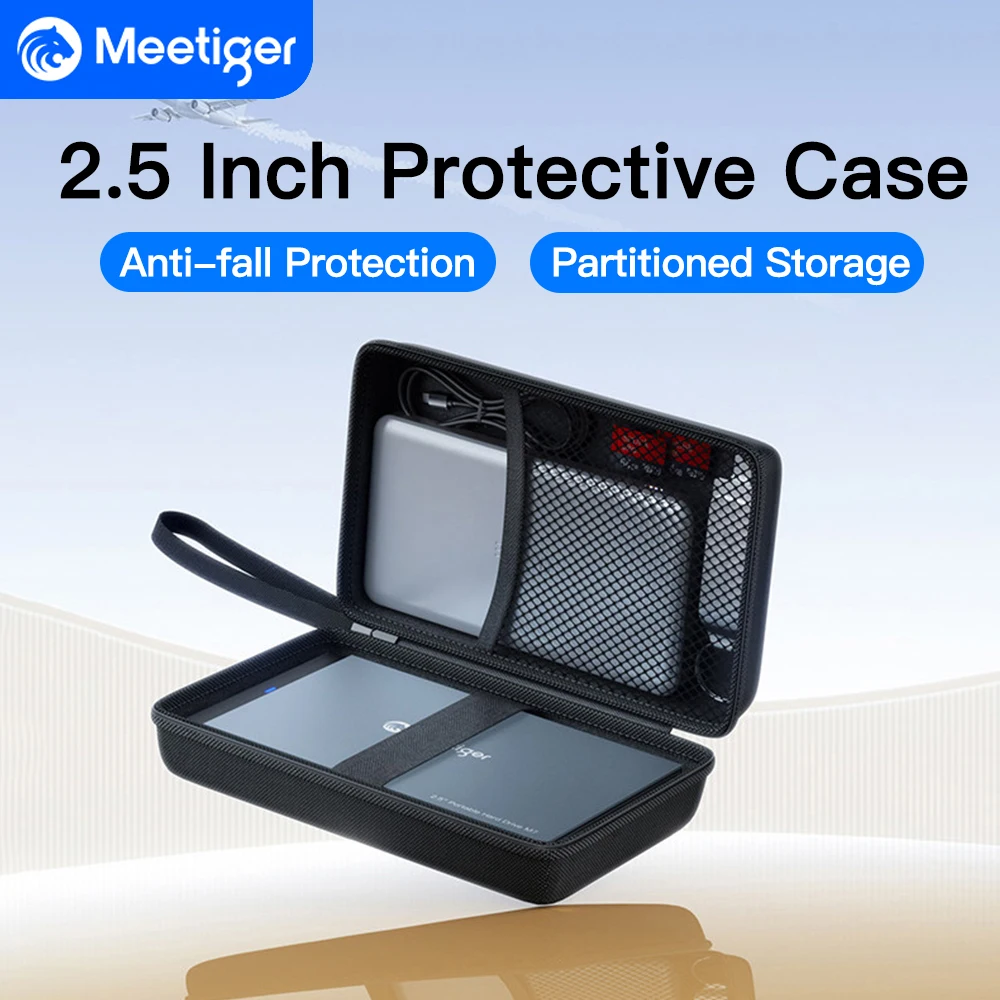 

Meetiger 2.5 inch hard disk box solid color protection bag portable hard disk case suitable for hard disk storage protection