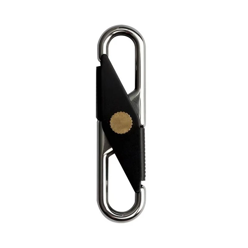 Unique Super Fine Stainless Steel Black S 8 Shaped Dual Double End Carabiner Quick Release Safety Hook FOB EDC Gift