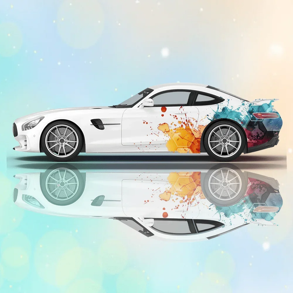 

Радужные цветные шестигранные автомобильные виниловые наклейки, самоклеящаяся наклейка из ПВХ, подходит для грузовиков, внедорожников, украшения, автоаксессуары, подарок