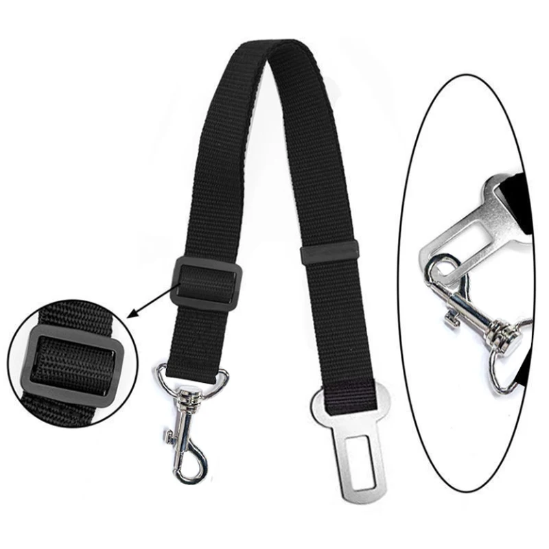 Pet products car seat belt dog leash with buffer elastic reflective safety rope leash dog rope