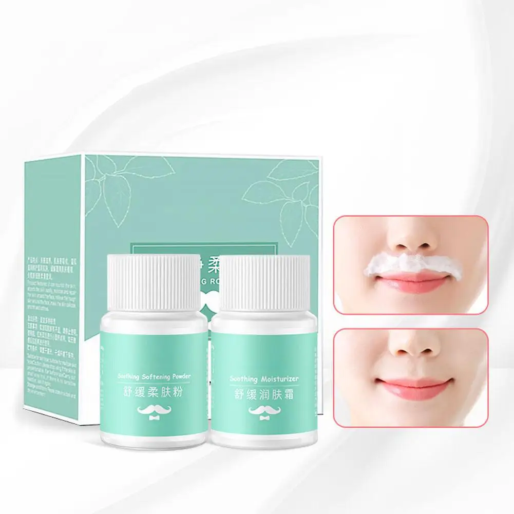 1 Set Facial Hair Bleaching Kit Moustache Eyebrow Lightening Set with Moisturizing Formula Gentle Skin-Friendly Whitening Cream