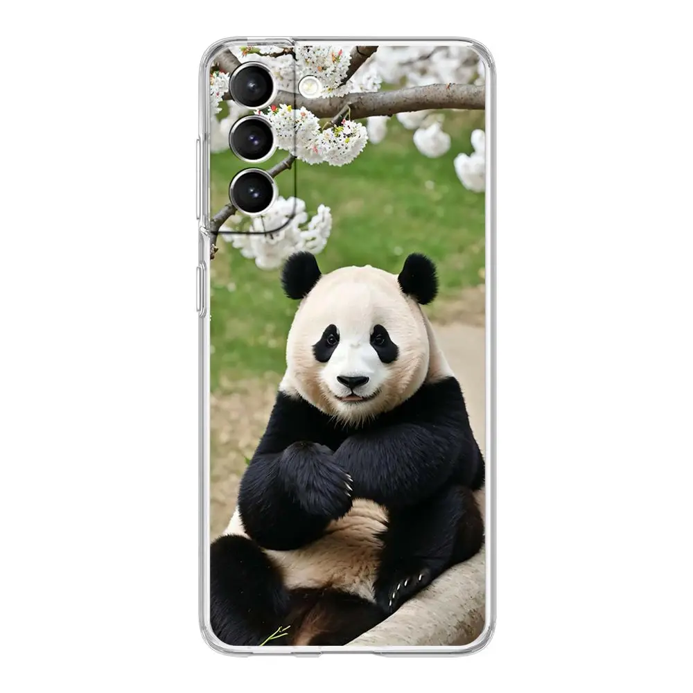 Phone Case For Samsung Galaxy S24 Plus S23 S22 S21 S20 FE Ultra 5G S10 S10E S9 Soft Clear Silicone Cover Fubao panda