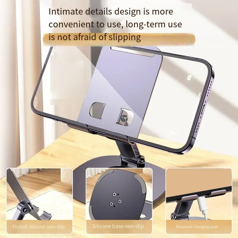 Soporte de Metal para teléfono móvil, soporte ajustable para IPhone, IPad, mesa para tableta de escritorio, soporte para teléfono móvil