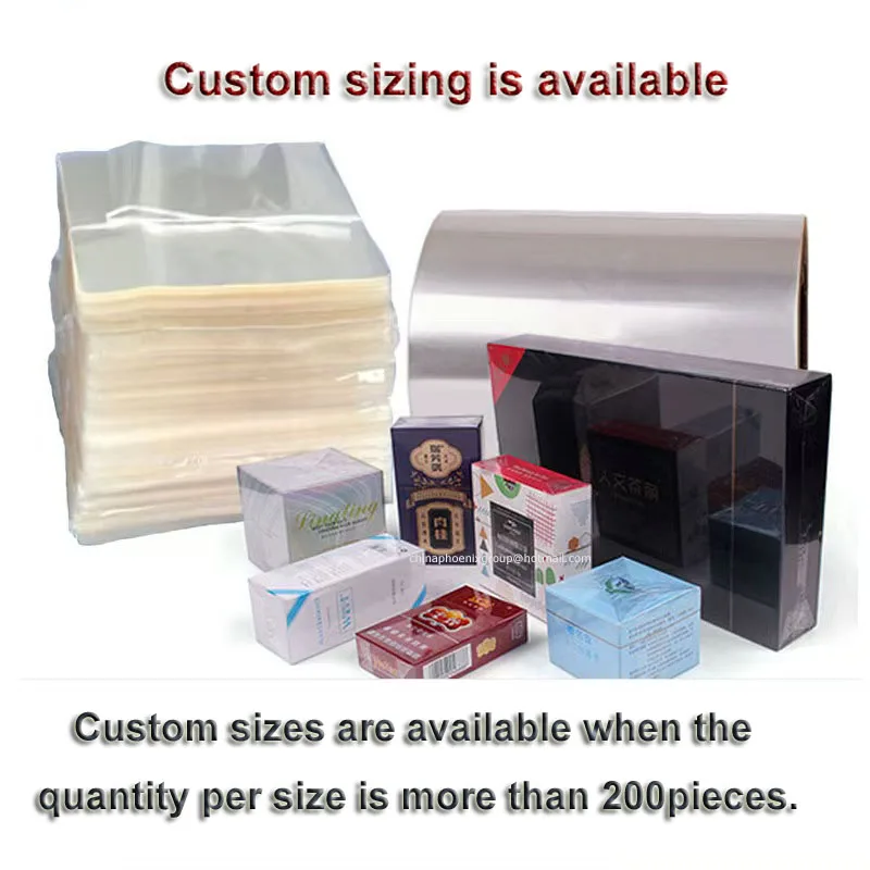 

Customized BOPP Heat Shrink Film, Custom Sizing Available When Quantity Per Size More Than 200pcs For Gift Perfume Box Packaging