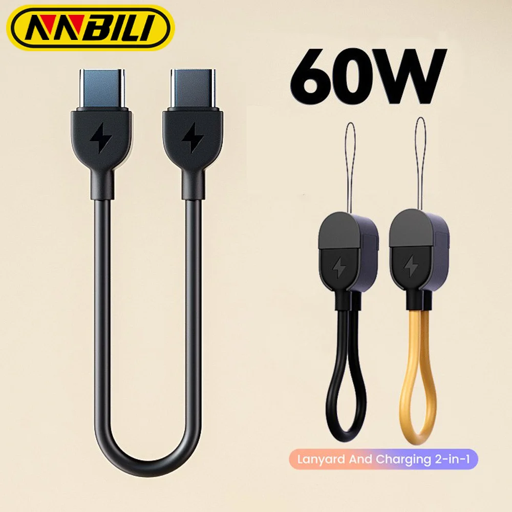 NNBILI PD 60 W Typ C auf Typ C Kabel Schnellladung für Huawei Honor Xiaomi Schlüsselanhänger USB C auf Lightning Kabel für iPhone 14