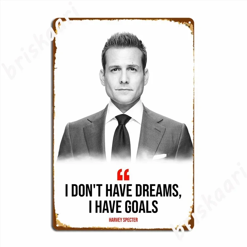 Harvey Specter Suits Poster Metal Plaque Plaques Club Bar Design Wall Mural Tin Sign Poster 16x12inch 40x30cm