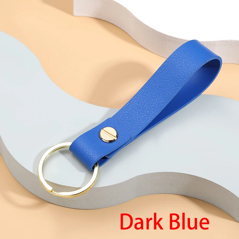 1PC PU Leather Keychain Business Gift Leather Key Chain Men Women Car Key Strap Waist Wallet KeyChains Keyrings