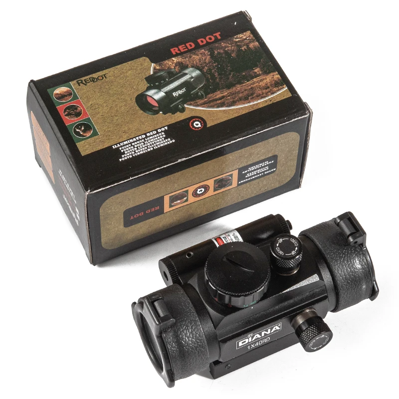 ديانا 1x40 مع الليزر الأحمر الأخضر نقطة حمراء البصر التكتيكية Riflescope صالح 11/20 مللي متر السكك الحديدية البصرية البصر نطاق اكتشاف لصيد البندقية