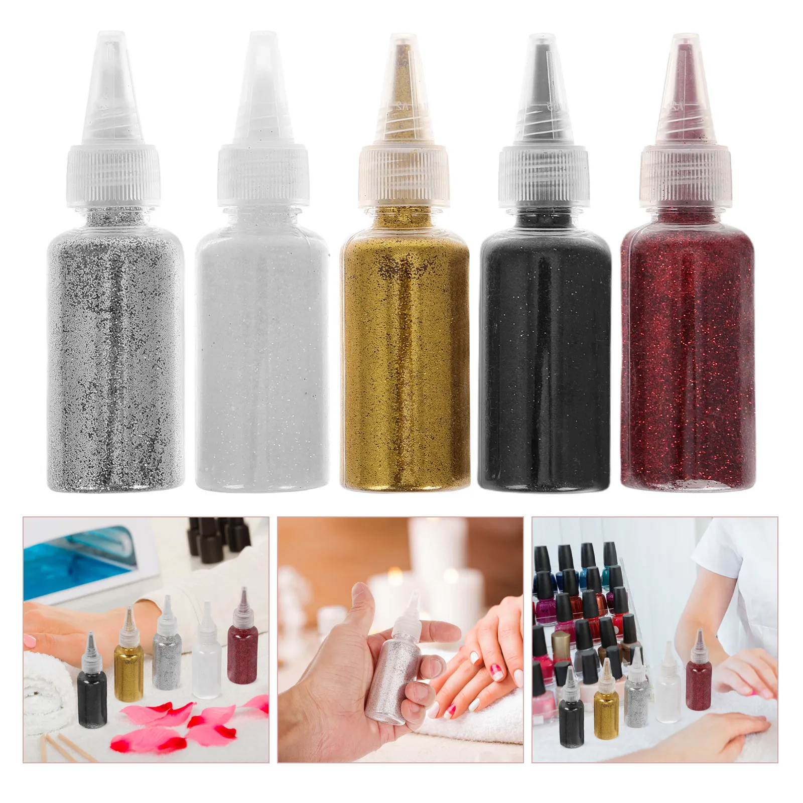 

5 шт. блестящей акриловой пудры для ногтей, блестящие украшения для ногтей, сверкающие блестки для маникюра, блестки для вечеринок и свадеб