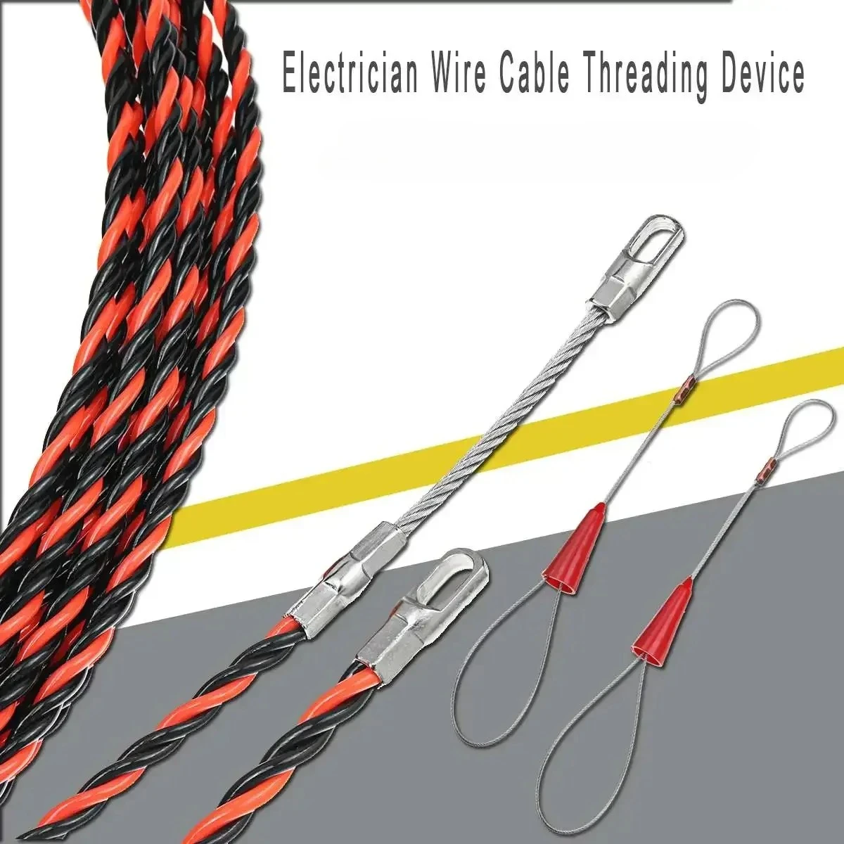 6mm Electrician Wire Cable Push Puller Threading Device Kit 20m for Home Wire Installation Guide Device