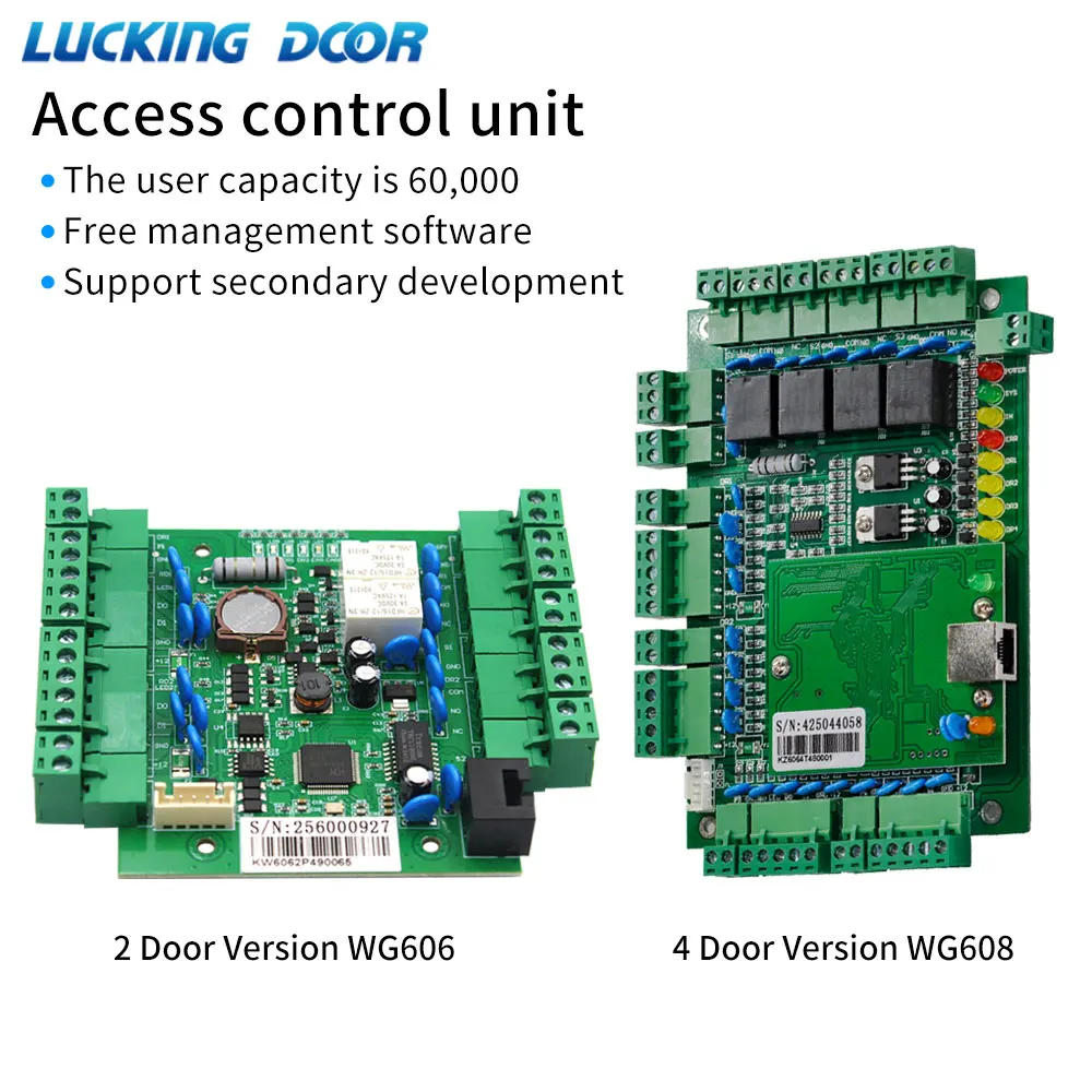 

TCP IP 2-Door/4-door Wiegand Access Control Board Panel 60K Users 160K Events Support Multi-Access Function Fire Alarm Free SDK