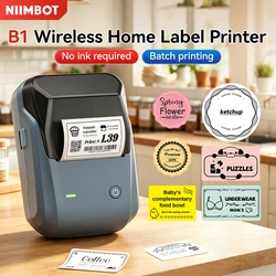 Niimbot B1 Wireless Thermal Label Printer Bluetooth Label Maker Labeling Portable DIY Name Tag Machine for Home Office