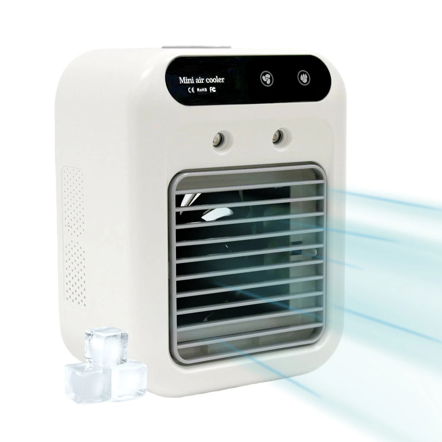 

Portable USB Rechargeable 2 Speed Mini Air Conditioner Fan with Touch Control & Mist Spray Desktop Cooling Fan for Office, Dorm,