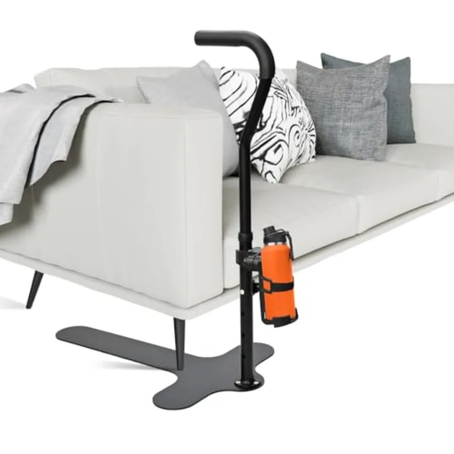 

Chair Couch Lift Assist with Cup Holder 6-Level Adjustable Height Support Frame 400 lbs Capacity Mobility Aid Rail for Seniors