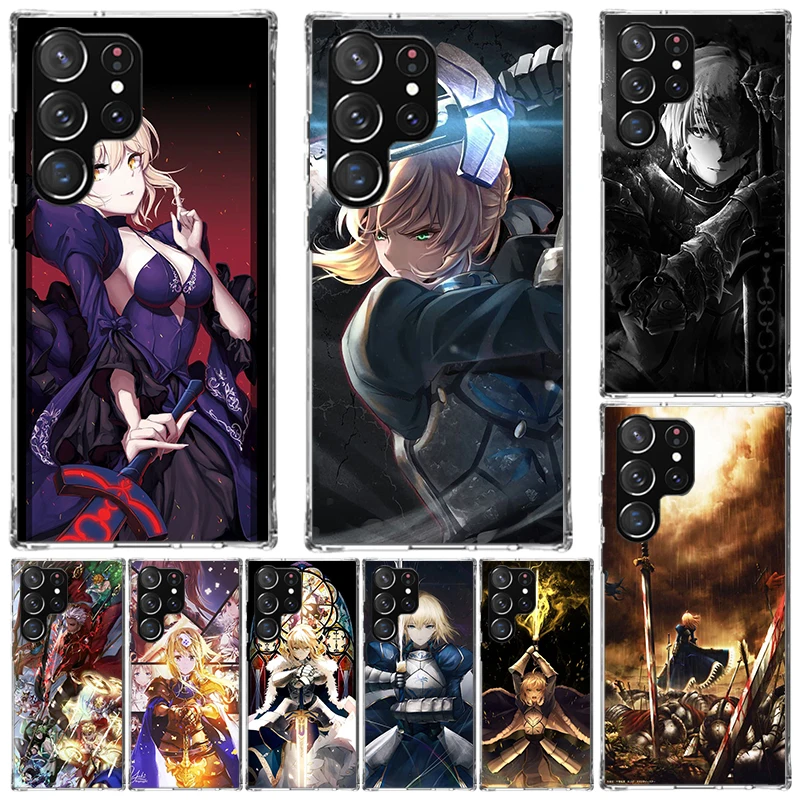 Fate Zero Stay Night Saber Cover For Samsung Galaxy S23 S22 S24 Ultra S21 Plus S20 FE Phone Case S10 + S10E S9 S8 Print Coque