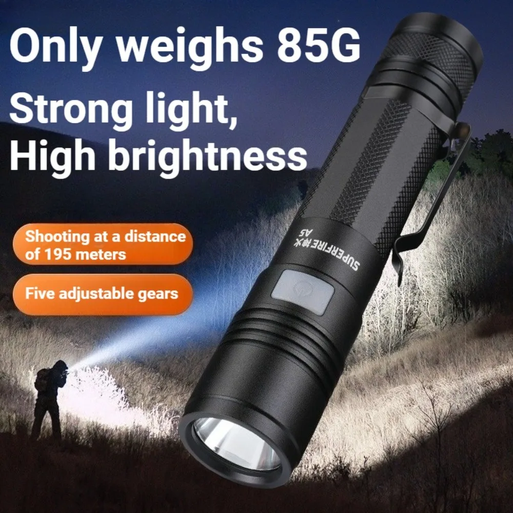 

Портативный компактный фонарик высокой яркости, перезаряжаемый через Type-C, светодиодный, водонепроницаемый, для дома, улицы, аварийного освещения, кемпинга