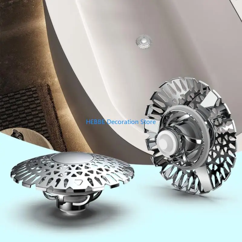 B0KC Bounce Bath Drain Stoppers Sturdy ABS Cores Brass Base Quicks Water Flows Designs Removable Hair Filter Systems