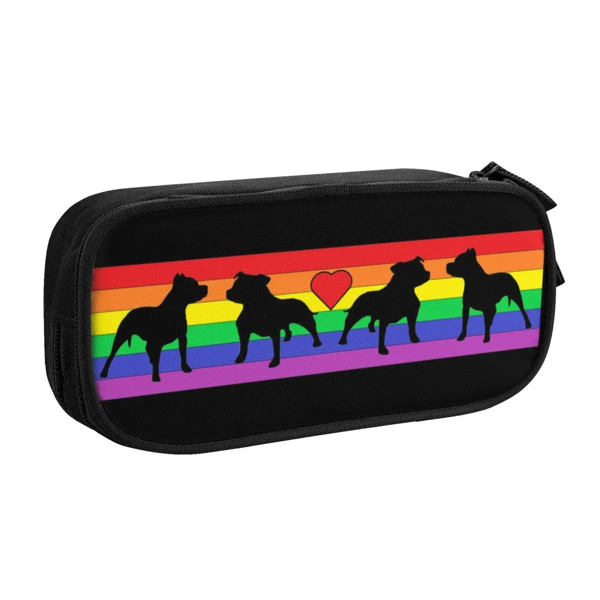 Rainbow Staffordshire Bull Terrier Dog School Pencil Cases Boys Gilrs Big Capacity Animal Pencil Box Students Stationery