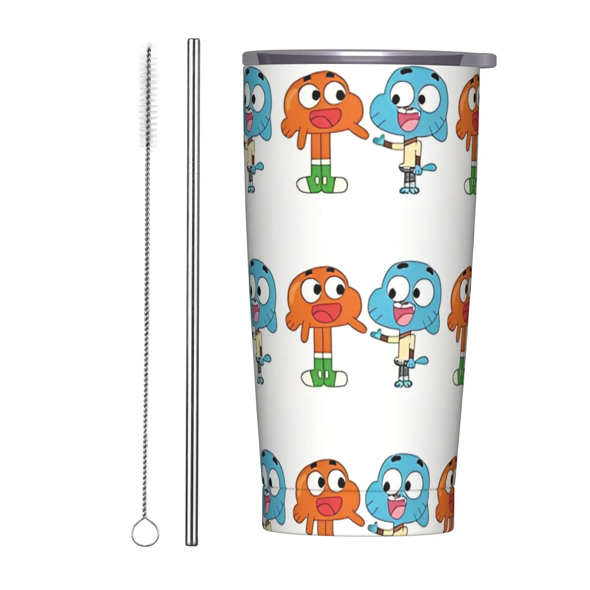 

Gumball and Darwin Tumbler Vacuum Insulated Comedy The Amazing World Of Gumball Thermal Cup Stainless Steel Mug Hot Cold Drink,