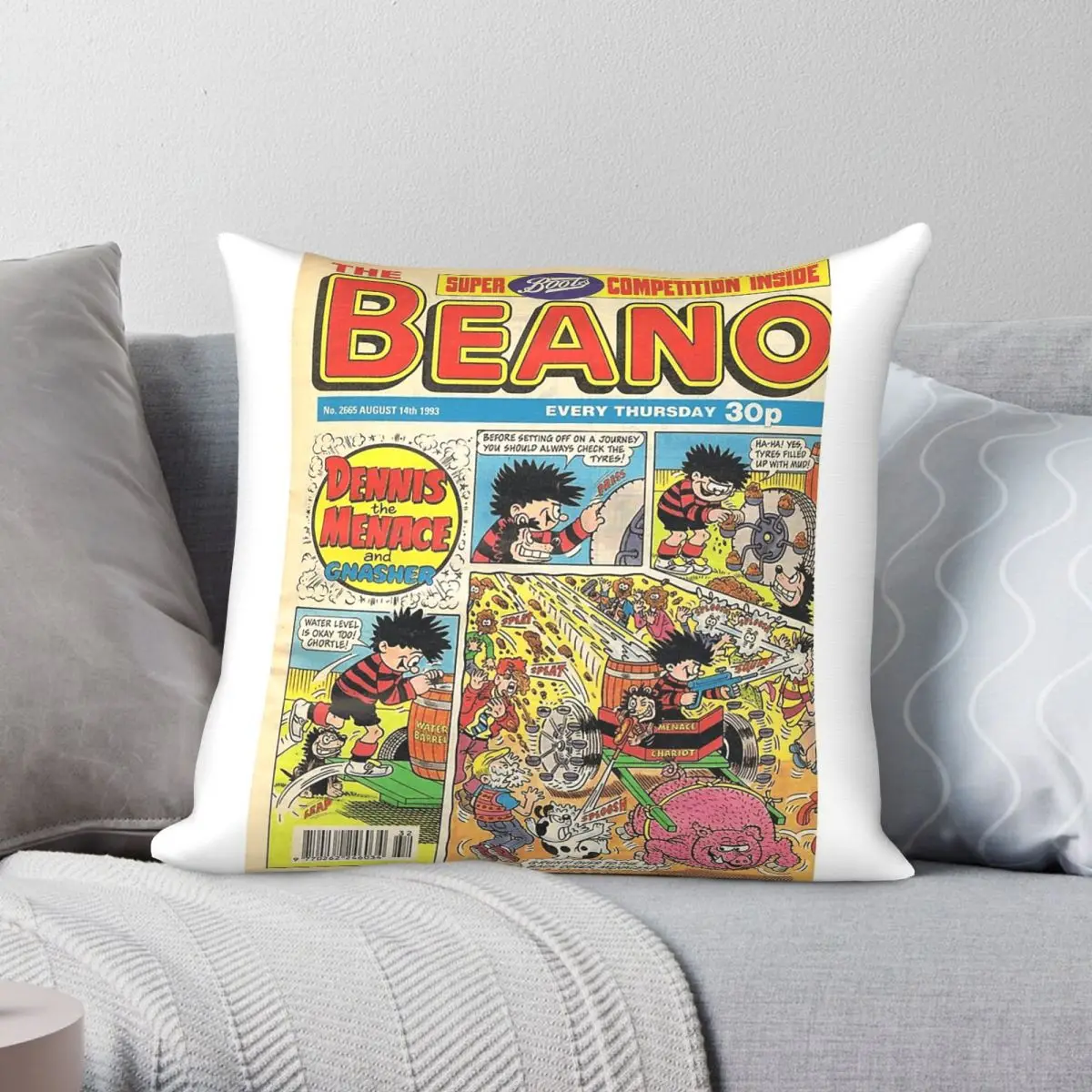 Beano Dennis The Menace And Gnasher Square Pillowcase Polyester Linen Velvet Pattern Sofa Seater Cushion Cover Wholesale 45x45