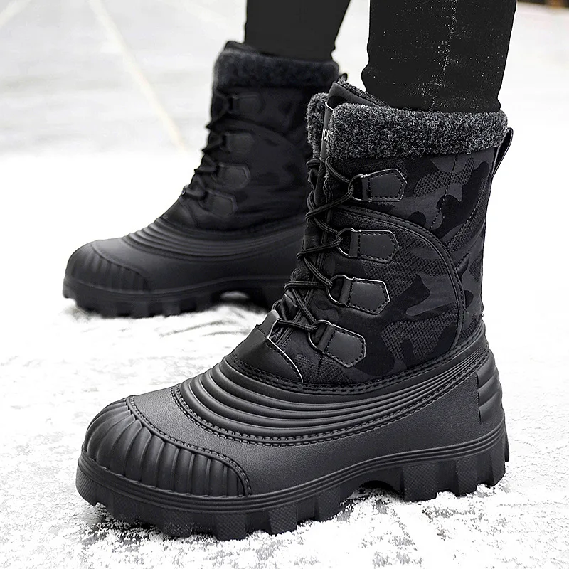 

2023 Winter With Fur Snow Boots For Men Sneakers Ankle -40 Degree Celsius Warm Boots Adult Casual Quality Waterproof Male Shoes