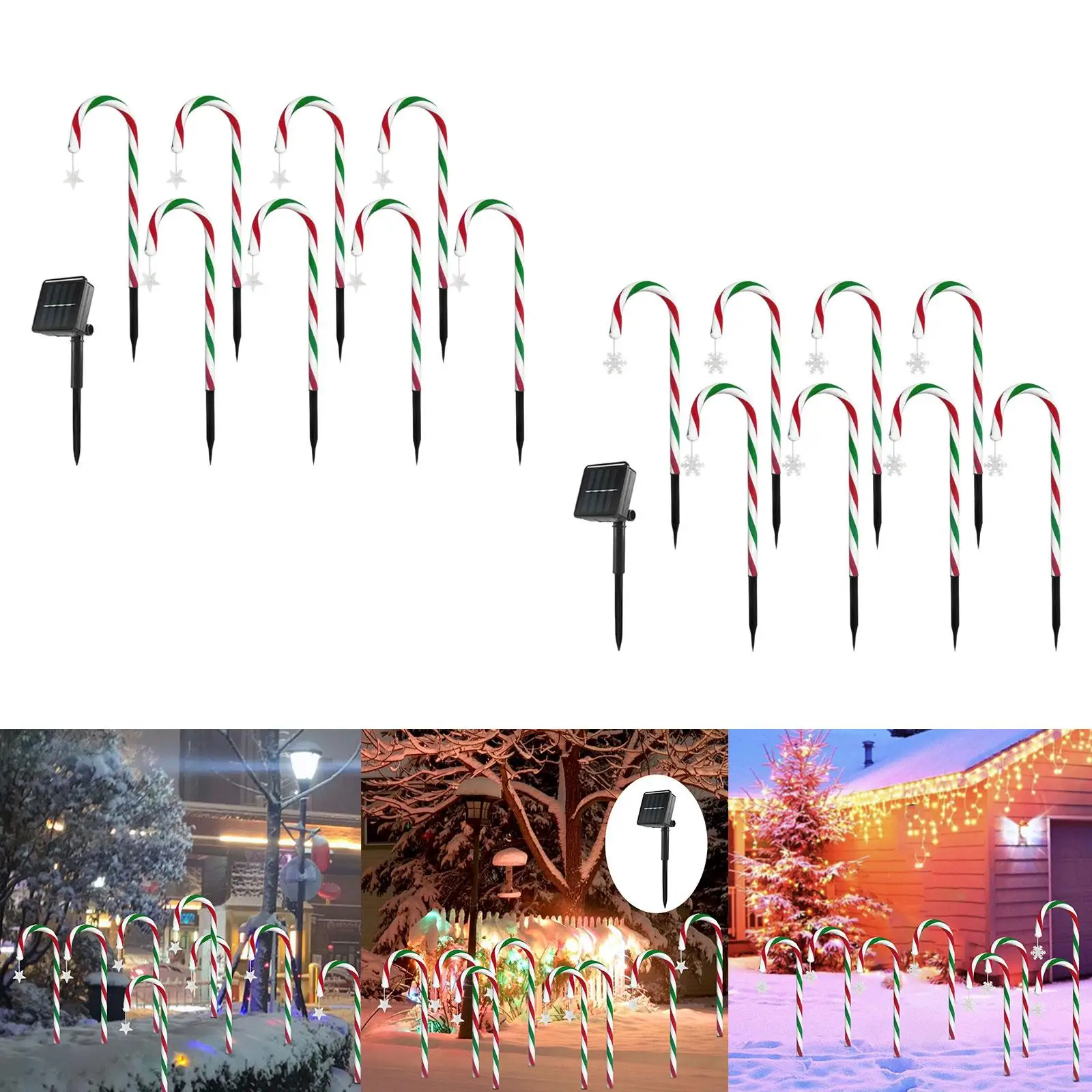 Christmas Solar Candy Cane Lights Decoration Lights Garden Lights Landscape Lights for Backyard Outdoor Lawn Fence Driveway