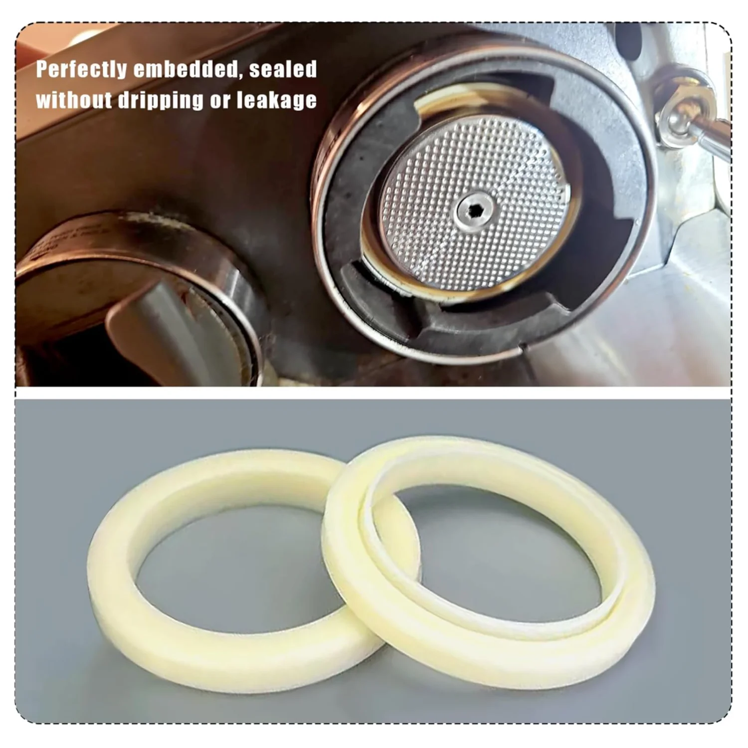 65mm Coffee Machine Group Head Silicone Gasket 2 Pack Waterproof Replacement Seal Ring Leak Free