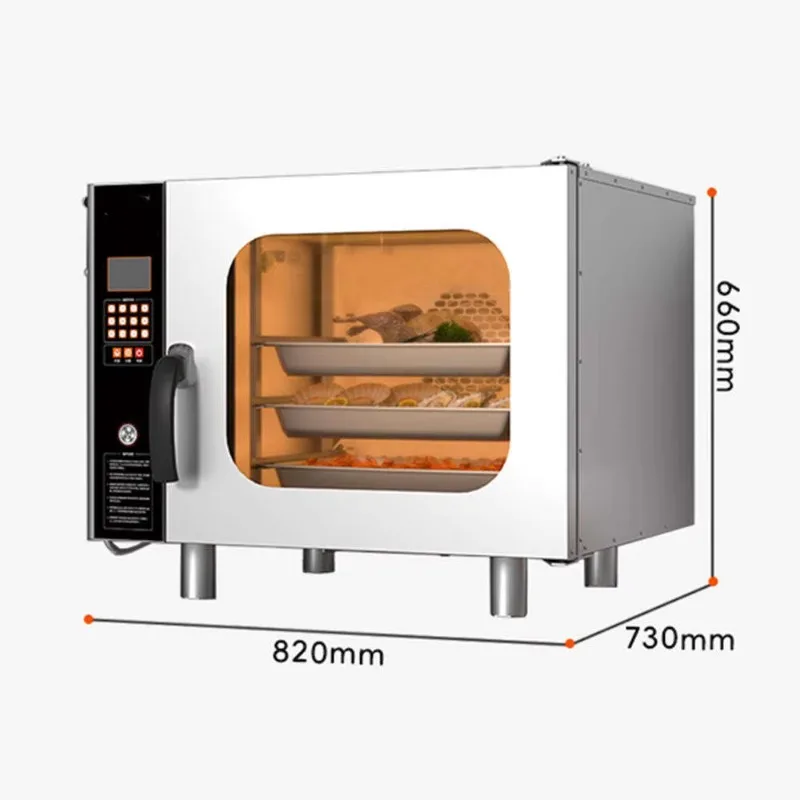 Large 60L Stainless Steel Oven, Commercial Hot Air Convection, Multifunctional Fully Automatic Oven for Bakery and Hotel Kitchen