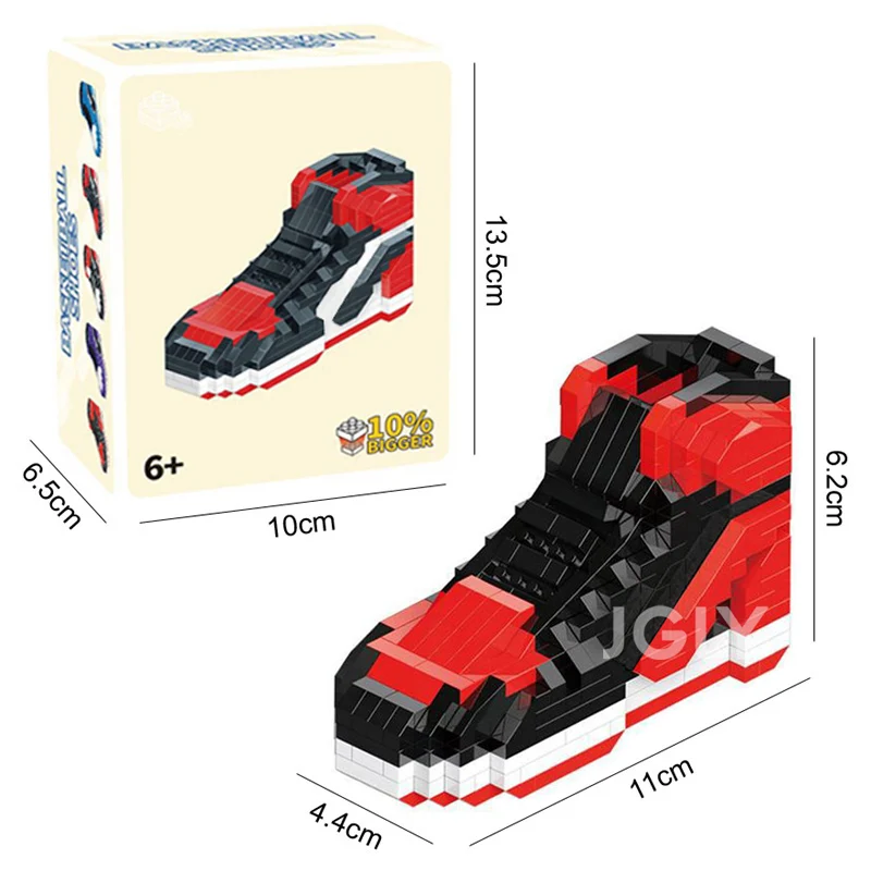 518PCS DIY Mini Building Block Boys Basketball Sports Shoes Anime Building Bricks Toys Sneakers Blocks Model For Kids Toy Gifts