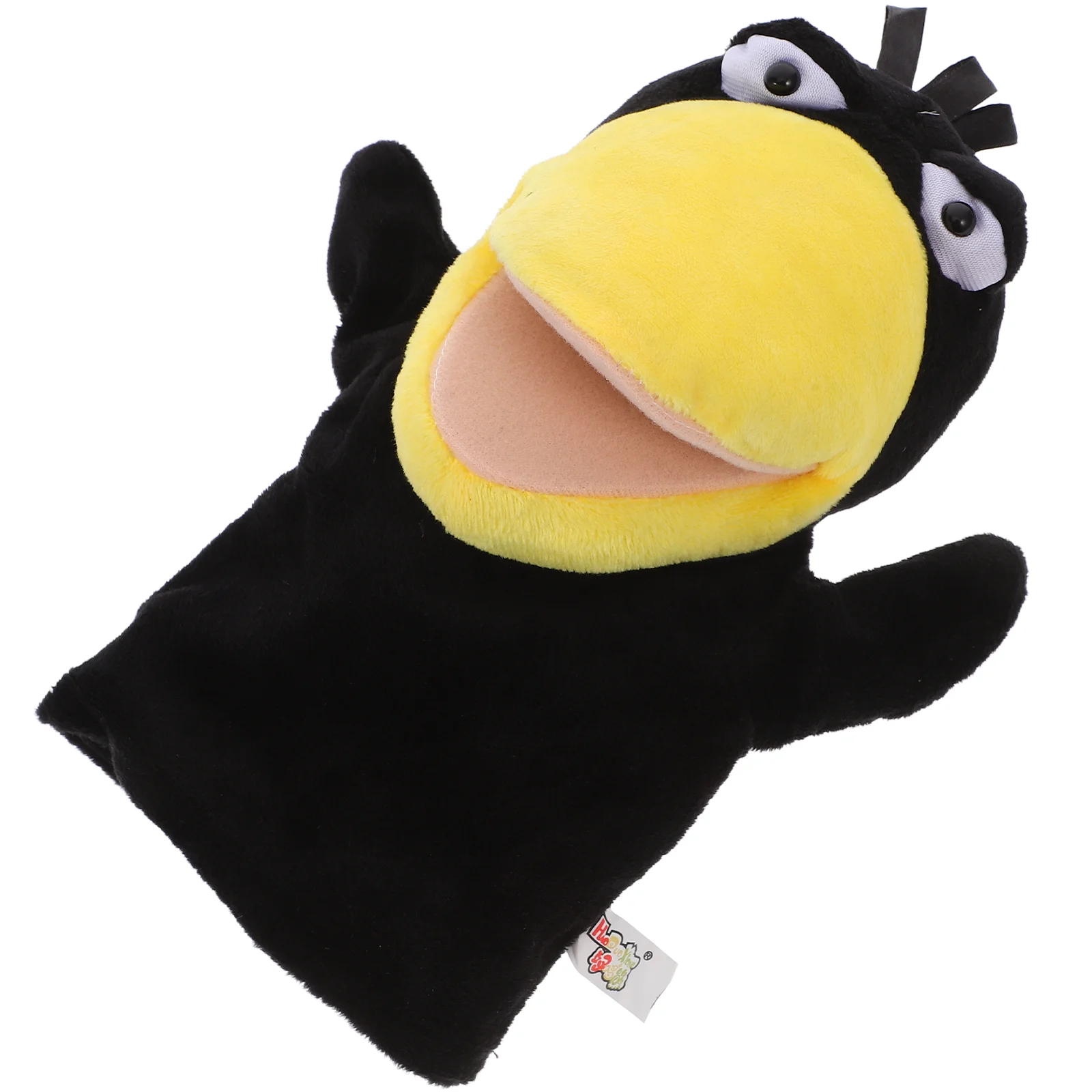 

Small Stuffed Animals Crow Hand Puppet Head Finger Toy Cosplay Kid Toys Black Plush Toddler