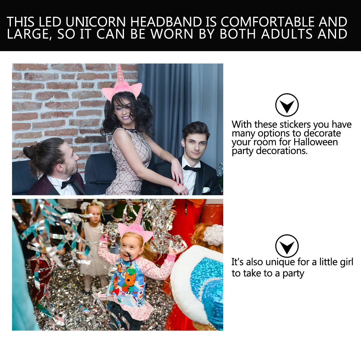 

Head Bands Luminous Unicorn Hairband Glowing Cartoon Headbands Cat Ears Hoop Pink For Headdress