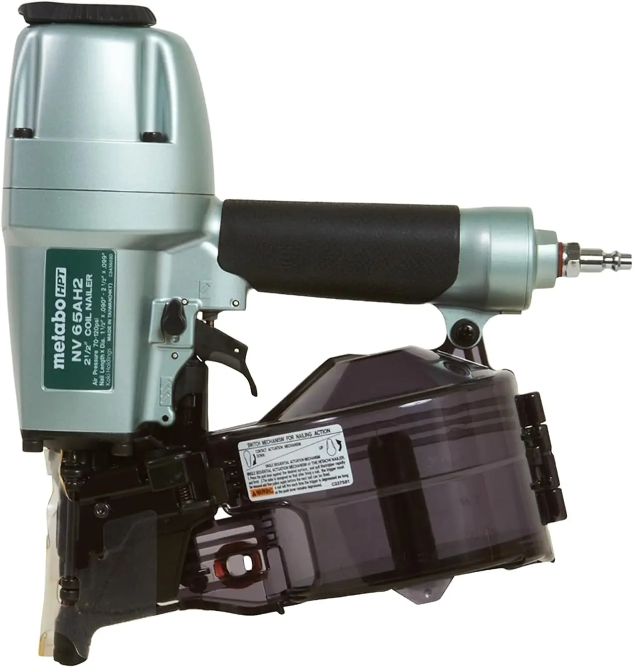 

Coil Siding Nailer, 1-1/2 inch to 2-1/2 inch Siding Nails, Side load, Tilt Bottom Magazine (NV65AH2)