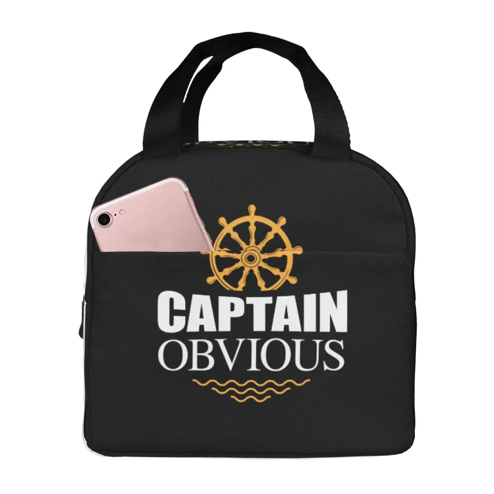 Captain Ovious Print Insulated Lunch Bag For Women Men Portable Thermal Cooler Insulated Lunch Box Picnic Travel Food Tote Bags