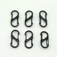 10PCS Stainless Steel S Type Carabiner With Lock Mini Keychain Hook Anti-Theft Outdoor Camping Backpack Buckle Key-Lock Tool