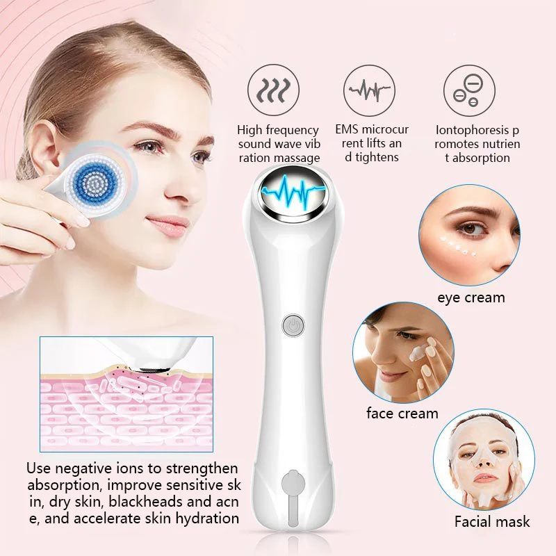 Electric Facial Cleansing Brush EMS lifting And Introduction Massager Blackhead Removal And Pore Beauty Instrument Facial Skin C