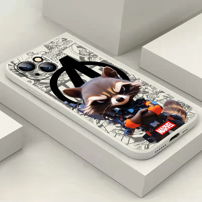 로켓 너구리 그루트 마블 아이폰 15 14 13 12 11 프로 맥스 6 6S 7 8 플러스 13 12 미니 X XR XS 맥스 휴대폰 케이스