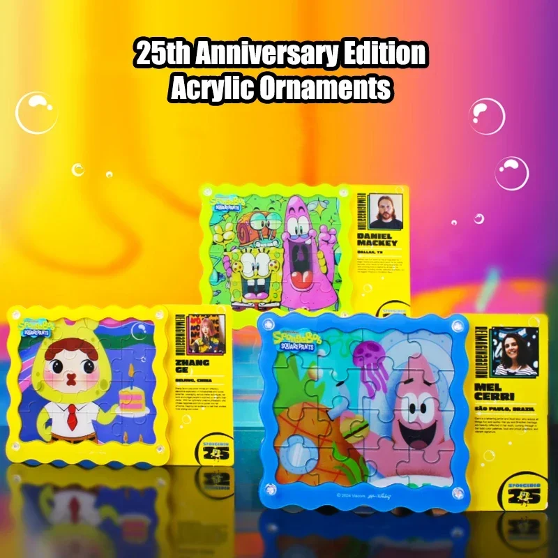 

New SpongeBob SquarePants Patrick Star Acrylic Ornaments 6 Style 25th Anniversary Edition Acrylic Ornaments Trendy Toys Gift