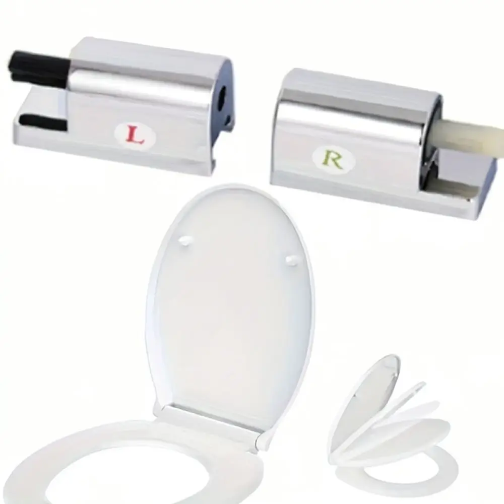 Toilet Seat Hinge Replacement Set ABS Base Soft Close Repair Parts For Urea Formaldehyde Lids Easy Installation