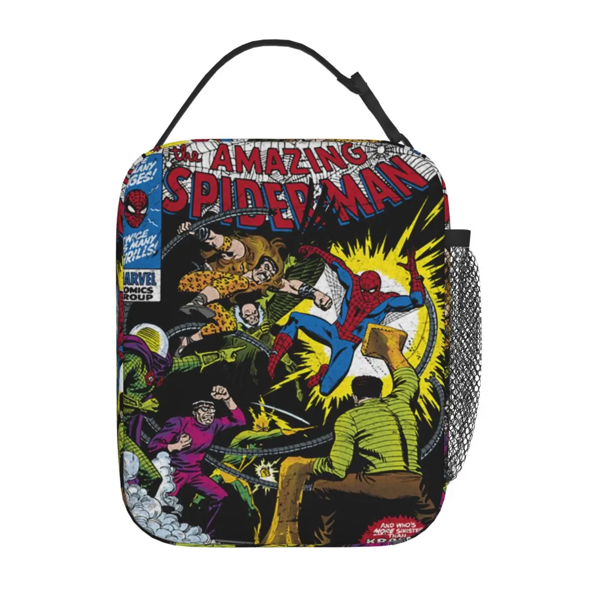 Spider-man Spiderman Insulated Lunch Bags Cooler Meal Container High Capacity Tote Lunch Box Food Bag School Travel