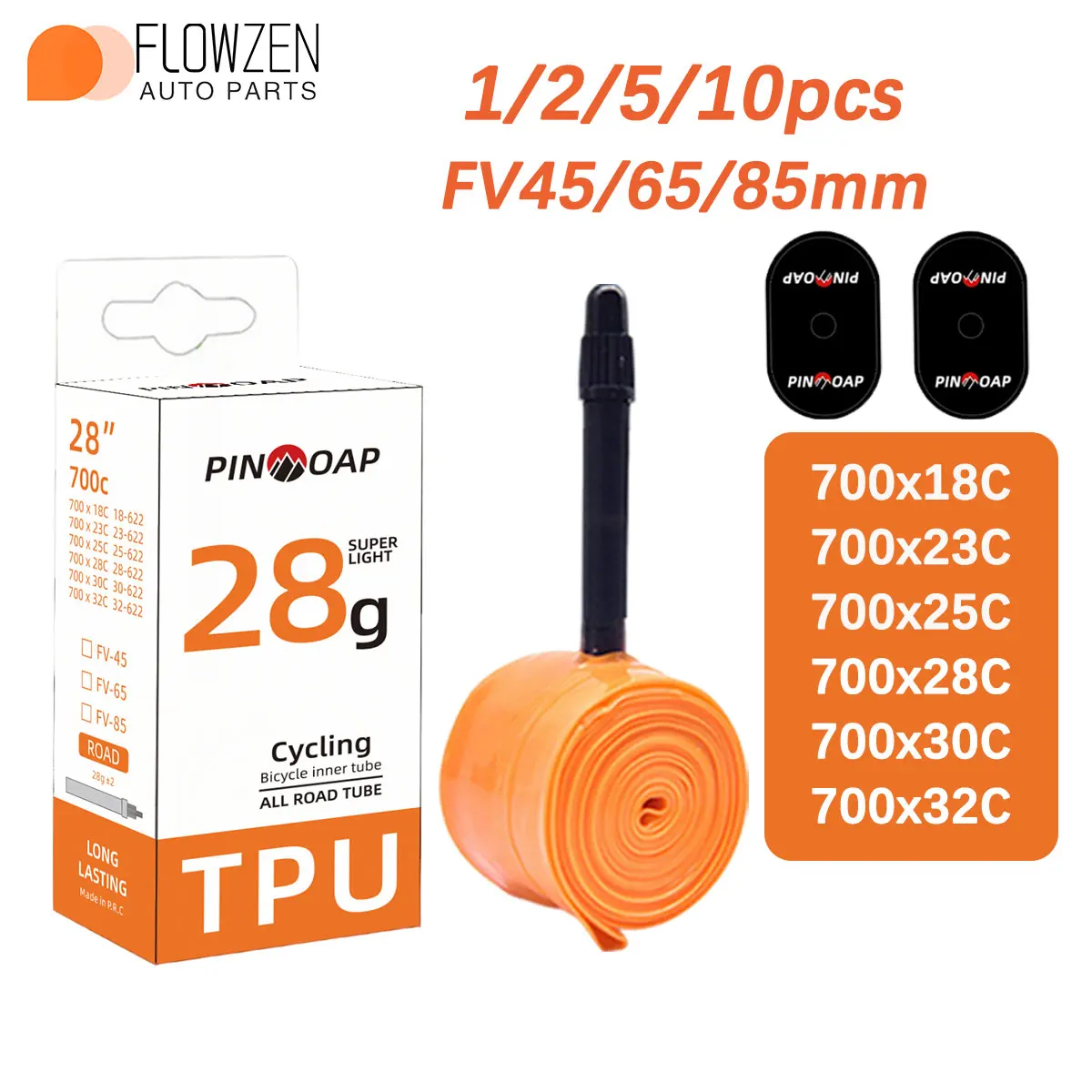 

1/2/5/10pcs Tpu Material Ultralight Bike Inner Tube Tyre Repair Tools 700c Road Bicycle Cycling Accessories Spare Tire Repair