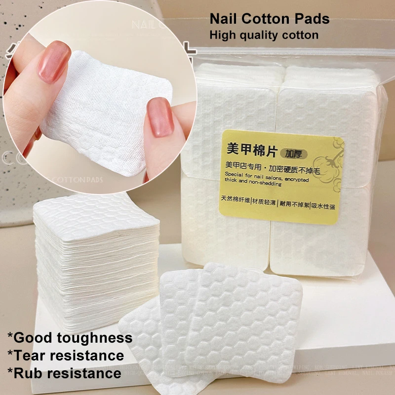 

200/500Pcs Thickening Profession Cotton Pads for Nail Wipes Lint-Free High Quality Cotton Polish Remover Nail Art Cleaning Tools