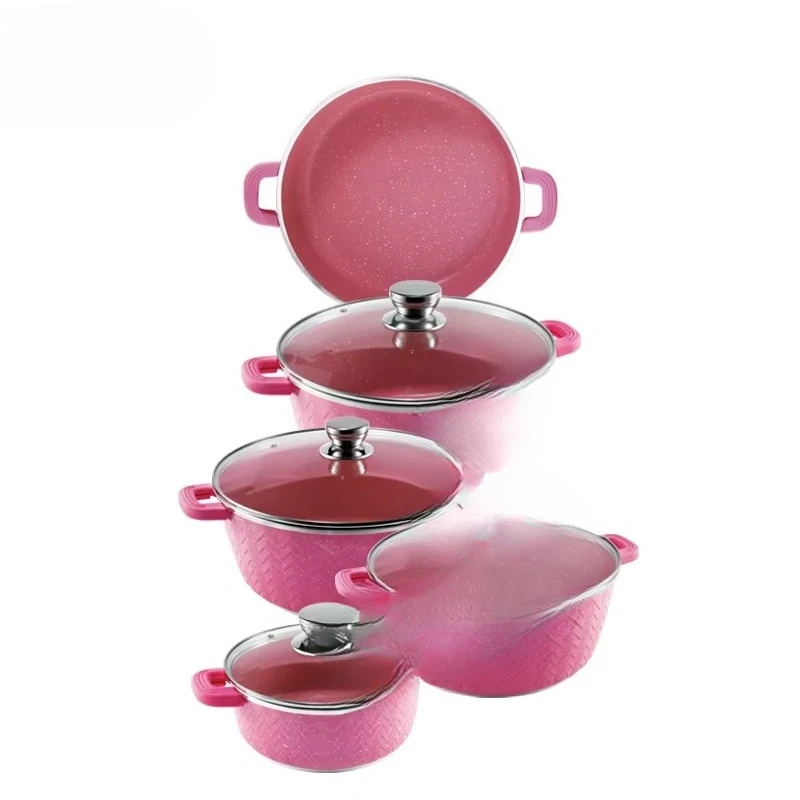 High quality casserole 9 in 1 cookware non-stick cookware set casserole set