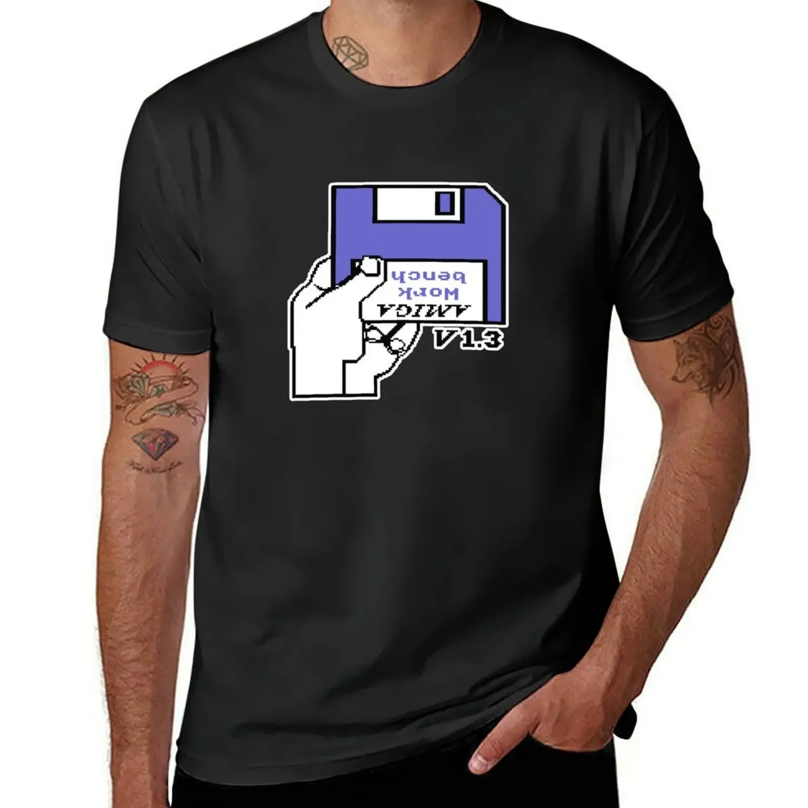Retro Video Games Commodore Amiga Workbench Insert Disk T-Shirt vintage anime shirt essential t shirt black t shirts for men