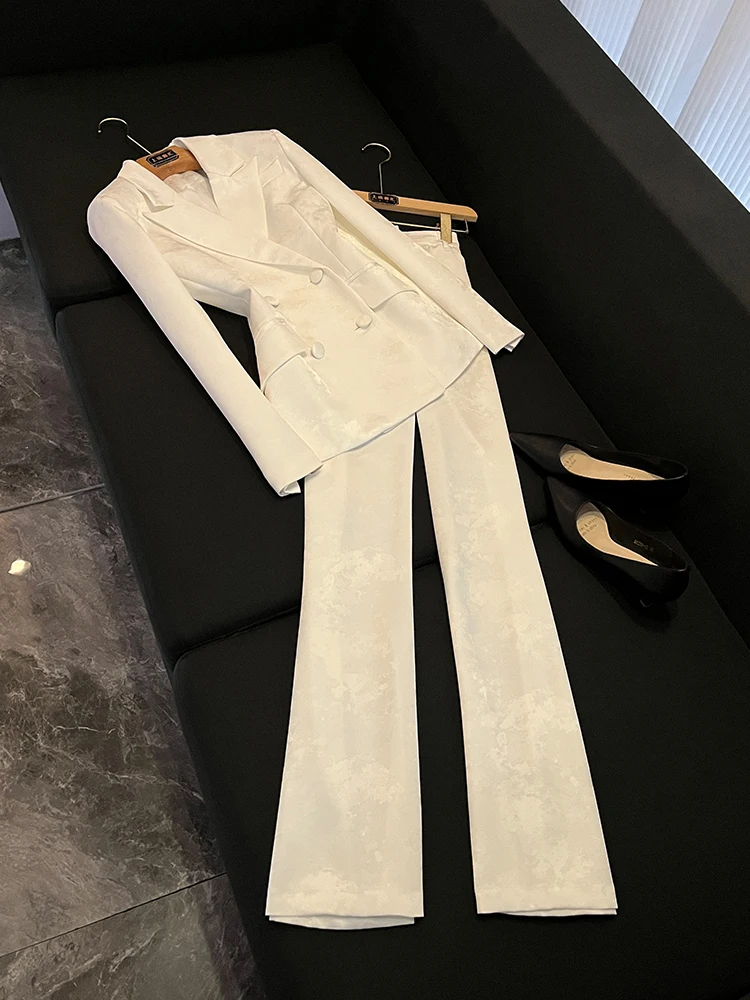 

Ele Double-Row Buttoned Floral Embroidery Suit Set Women's Two-Piece Long Sle Faionable Traditional Chinese Sle