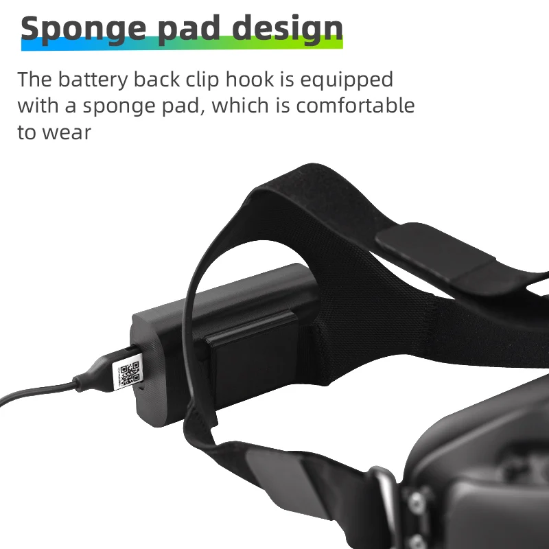 Suporte traseiro para bateria, presilha de montagem para dji fpv óculos v2 com gancho para fixação de drone, acessório portátil de plástico para bateria